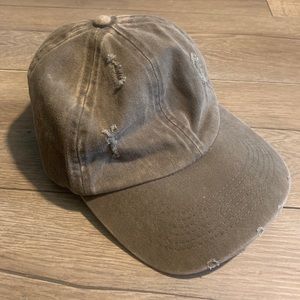Cute Distressed Olive Green Baseball Cap